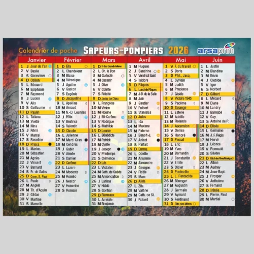 Calendrier de poche