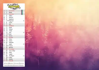 Ephemeride calendriers pompiers modele C