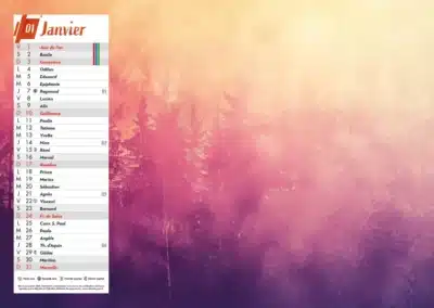 Ephemeride calendriers pompiers modele H